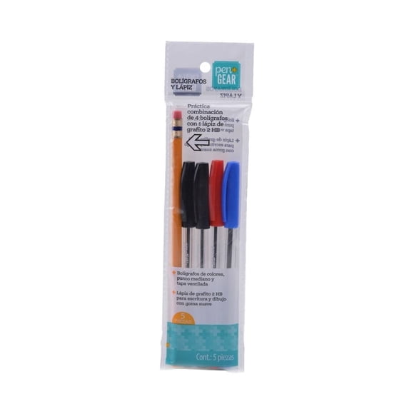 Set de Escritura Pen + Gear Con 4 Plumas, 1 Lápiz Hb