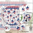 thumbnail image 3 of Happy Independence Day 4th of July Shower Curtain Set Blue Star and Red Star American Flag Fireworks Holiday Decor Bathroom Bathtub Curtain Waterproof Fabric with 12PCS Hook, 3 of 6