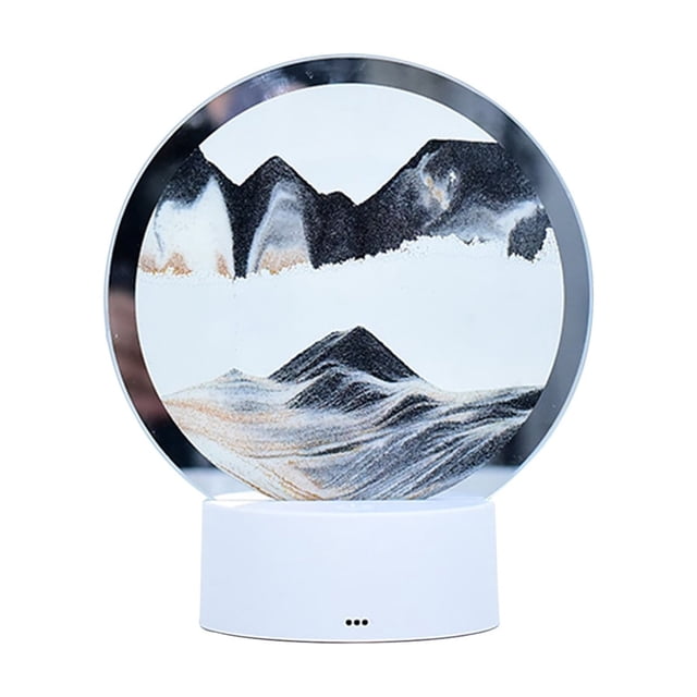 Moving Sand Art Picture, 3d Hourglass Deep Sea Sandscape Night Light, Sand Art Pictures Table Lamp, Rgb Color Changing Quicksand Lamp, 360° Rotating Sand Art Liquid Motion Decor