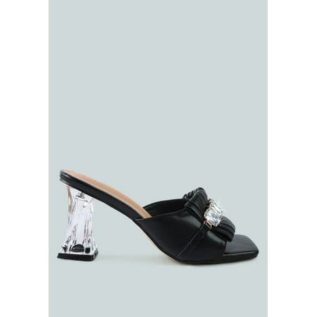 

Deeba Diamante Embellishment Clear Spool Heel Sandals
