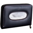 thumbnail image 3 of Porta pañuelos para parasol de coche, caja de pañuelos para coche, porta pañuelos para parasol de coche, funda de pañuelos de cuero PU para asiento trasero con cremallera para coche/vehículo (negro), 3 of 5