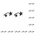 thumbnail image 1 of Qarigey 1 Pair Woman Earrings Star Shaped Lady Jewelry Earring Silver Trendy Girlfriend for Dating Party Present Decorations 10piezas, 1 of 3