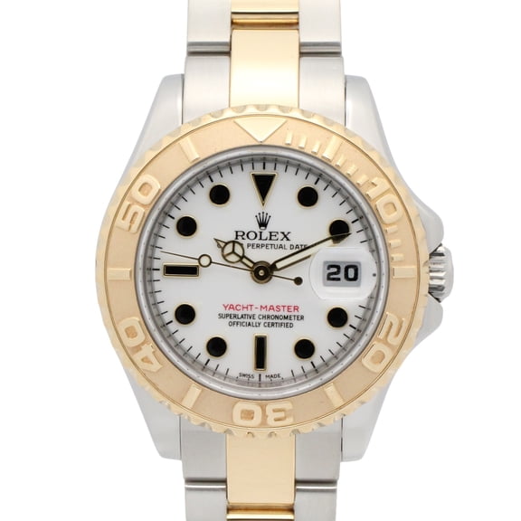 Pre-Owned Rolex Yachtmaster 29 Random Serial Number Watch, 18K (Yellow Gold) Stainless Steel,...