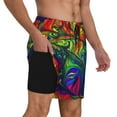 thumbnail image 3 of Haiem Pride Rainbow Mens Swim Trunks with Compression Liner 2 in 1 Swimming Shorts Stretch Swimwear Quick Dry,Board Shorts-3X-Large, 3 of 9