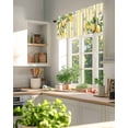 thumbnail image 3 of Lemon Flower Butterfly Valances for Windows Leaf Yellow White Striped Valance Rod Pocket Light Filtering Short Window Treatments Curtains for Kitchen Bathroom Living Room Bedroom, 42 x 12 Inch, 3 of 7