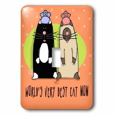 3dRose World s Best Cat Mom Cute Cartoon Kittens Pets Animals - Single Toggle Switch