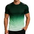 thumbnail image 6 of XFeng.Men's Gradient Color Quick Dry Athletic Short Sleeve T-Shirt, Breathable Crew Neck Running Sports Tee.Dark Green.M, 6 of 7