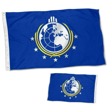 Double Sided Super Earth Flag Banner with Brass Grommets 3x5 Feet