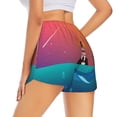 thumbnail image 3 of Vsdgher Lighthouse and Whale Print Women's Running Double Layer Shorts High Waisted with Pockets Elastic Yoga Workout Athletic Gym Sports, 3 of 8