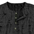 thumbnail image 5 of Chiccall Mens Distressed T Shirts Short Sleeve Button Up Shirts Stylish Ripped Hole Tee Tops Black M, 5 of 5