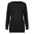 thumbnail image 4 of Lenago Women's Long Sleeve Casual Sweatshirt Pullover Loose Tunic Shirts Blouse Tops O-Neck Solid With Pocket S-2XL, 4 of 7