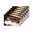 thumbnail image 4 of MKHERT Musical Instruments Violin and Piano with Music Notes Placemats Table Mats for Dining Room Kitchen Table Decoration 12x18 inch,Set of 6, 4 of 4