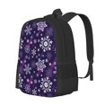 thumbnail image 1 of Disketp Christmas Purple Snowflakes Mochila Minimalista de Gran Capacidad, Mochila de Viaje para Escuela, Trabajo o Uso Diario, 1 of 6