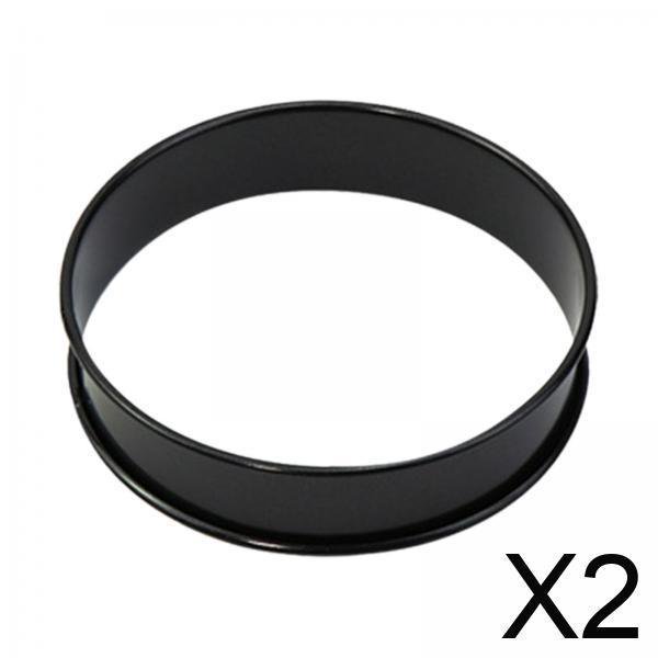 forma de cookie,crumpet anillos muffin anillos doble laminado tarta,anillos tarta de metal anillos de pastelería modelo,cookie cutter antiadherente metal cocinar ronda,herramienta de — par de anillos redondos de acero inoxidable antiadherente, diámetro interior 10 cm y altura 2.5 cm; vista cenital en ángulo que muestra el perfil circular con borde doble enrollado; diseño multitarea, suele usarse para panqueques, huevos y mini sándwiches.
