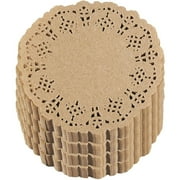 Lace Paper Doilies - 1000-Pack Round Decorative Paper Placemats Bulk for Cakes, Desserts, Baked Treat Display, Ideal for Weddings, Formal Event Tableware Decoration - Brown, 4 Inches in Diameter