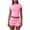 Pink, variant on SROBPTY Womens Set Solid Crew Neck Short Sleeve Top Drawstring Shorts Outfits for Casual Wear