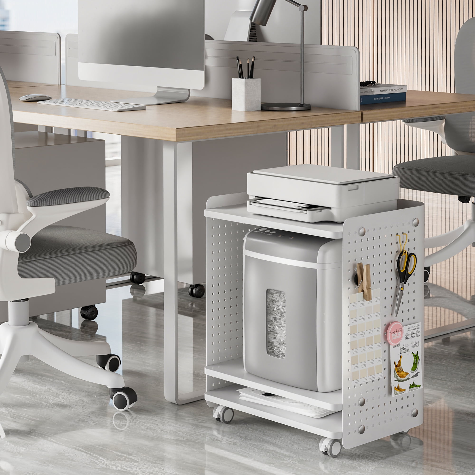 Fenge Dual Monitor Stand Riser for Desk, 42.5in Large Monitor Stands for 2 Monitors