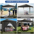 thumbnail image 6 of SANOPY 10' x 10' Pop up Canopy Tent, Canopy Shelter with 4 Removable Sidewalls and Sandbags, Outdoor Party Tent with Carry Bag for Backyard, Black, 6 of 12