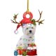thumbnail image 1 of Adorno de perro de Navidad, letrero colgante de árbol de Navidad de perro lindo de madera, decoraciones de estatuas, figuras de bolas irrompibles de Navidad, decoración, esculturas colgantes de, 1 of 7