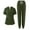 Army Green, variant on WTOBBY Women's Half-Zip High Neck Short Sleeve Scrubs Set, Loose Fit with Pockets, Solid Color Nursing Uniform, Medical Workwear for Caregivers,Army Green L