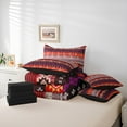 thumbnail image 6 of Feelyou Western Boho Aztec Bedding Comforter Set 7pcs for Teens, Red Tribal Square King Bedding Sets, Vintage Fashion Style Reversible Bed Sheets, Microfiber Bedroom Decor, 6 of 8