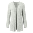 thumbnail image 6 of HCYSFG Womens Ribbed Cardigan Open Front Long Sleeve Loose Fit Casual Daily Layering Knit Sweater Soft Longline Duster, 6 of 7