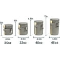 thumbnail image 2 of 4 PC Ceramic Canister Set with Air-Tight Clamp Top Lid & Wooden Spoons Kitchen Counter Top Organizer, Coffee, Sugar Storage, Jars - Grey, 2 of 4