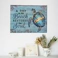 thumbnail image 6 of Sea Turtle Wall Art Beach Coast Scenery Pictures Wall Decor A Day At The Beach Restores the Soul Canvas Painting Prints Artwork Modern Home Decoration Framed for Living room Bedroom Bathroom Office, 6 of 6