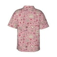 thumbnail image 4 of Xecao Cute Love print Hawaiian shirt - a stylish short-sleeve button-down for men, perfect for casual beach and tropical outings., 4 of 9