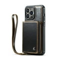 thumbnail image 2 of SaniMore for iPhone 15 Pro 6.1" 2023 Case, [Crossbody/Wrist Strap][Zipper Flip Wallet][Card Slots][Rifid Layer] PU Leather Retro 360° Protective Shockproof Cover for iPhone 15 Pro, Coffee, 2 of 15