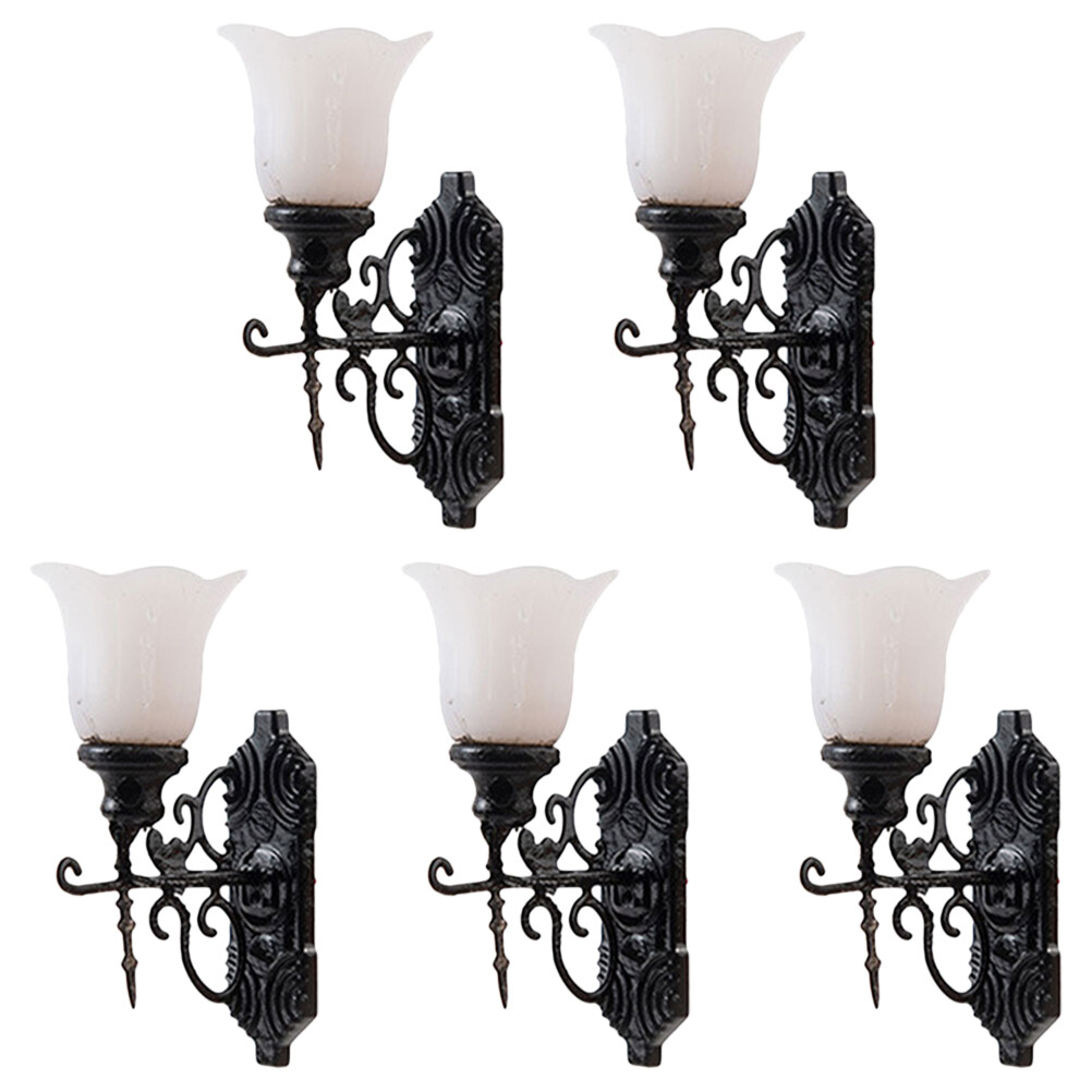 5pcs Mini House Wall Lamps Miniature Wall Lights Doll House Miniature