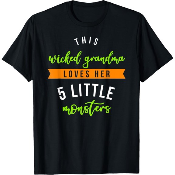 Wicked Grandma 5 Monsters Shirt Halloween Family T-Shirt