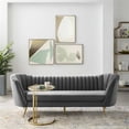 thumbnail image 2 of Modway Opportunity Vertical Channel Tufted Curved Velvet Sofa in Gray, 2 of 7