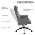 thumbnail image 4 of High Back Office Chair with Padded Arms, Ergonomic Adjustable Height 360° Swivel Linen Upholstered Desk Chair with Wheels for Home Office Study or Conference Room (Light Grey), 4 of 8