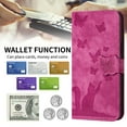thumbnail image 2 of Wallet Case Designed for Samsung Galaxy A34 5G for Women,Flip Folio Cover with Butterfly Embossed PU Leather Kickstand Credit Card Holder Slots Magnetic Wrist Strap Phone Case, Rose, 2 of 12