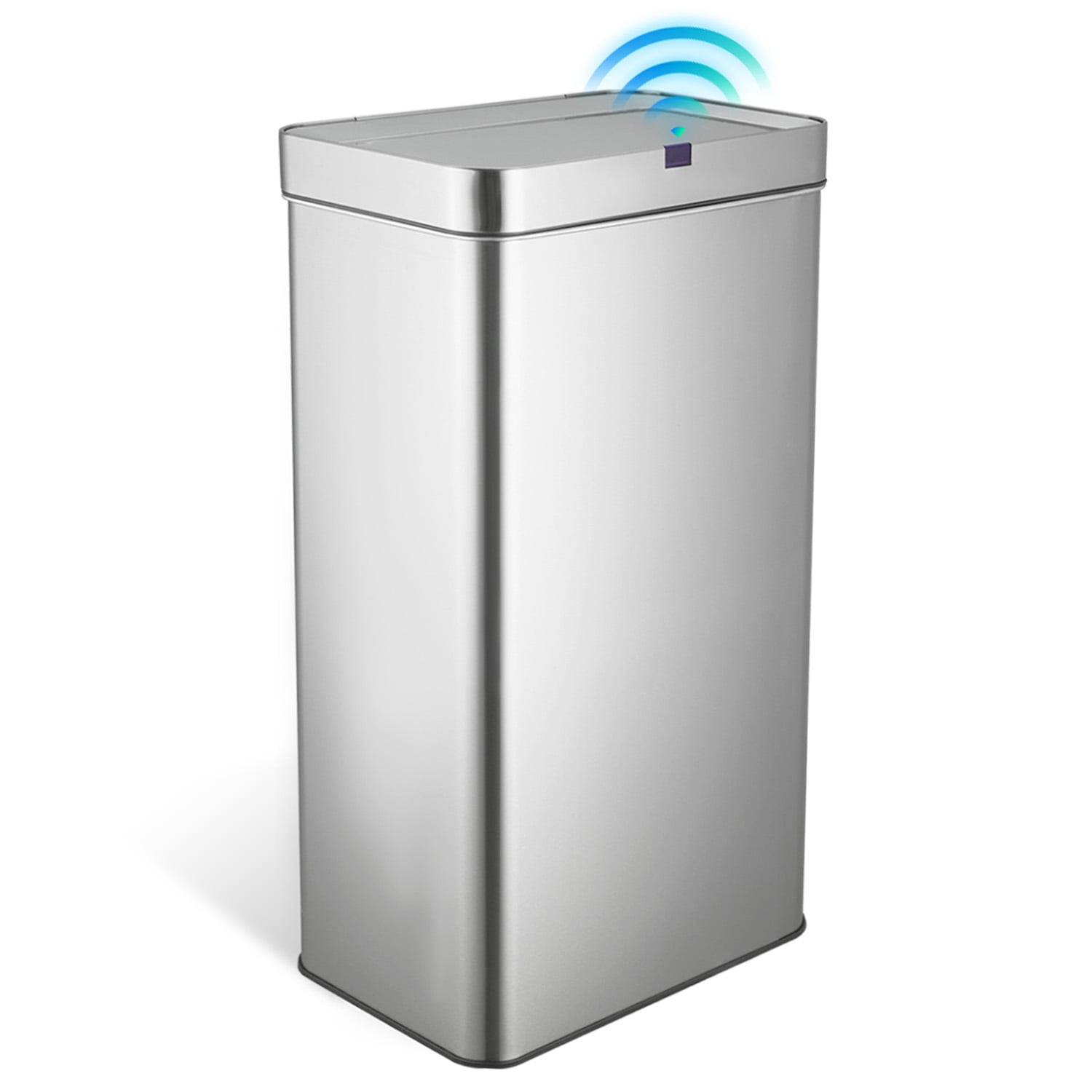 Innovaze 18 Gallon Stainless Steel Rectangular Motion Sensor Trash Can for Kitchen