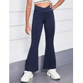 thumbnail image 3 of Oudiya Girls Flare Leggings High Waisted Casual V Crossover Pants Yoga Bell Bottoms with Pockets for Kids 5-14Y, 3 of 8