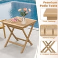 thumbnail image 6 of Costway 3 Pieces Patio Table Chair Set Wood Bistro Set with Natural Rattan Seat & Indonesia Teak Wood Frame, 6 of 11