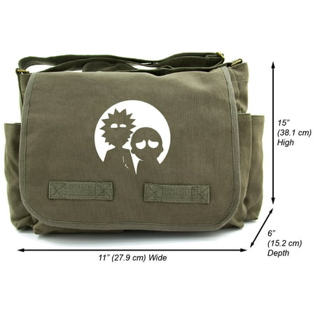 Rick and Morty Moonlight Heavyweight Canvas Messenger Shoulder (Best Messenger Bags Uk)