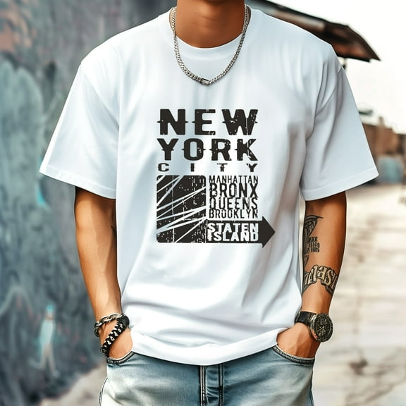 Men's T Shirt Round Neck Patterned Tee Summer New Sports Shirt Vintage Style Gift for Friends XS