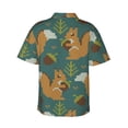 thumbnail image 3 of Daiia Knitted Woodland Squirrel Hawaiian Shirt for Men Gentle Cotton Regular Short Sleeve Casual-X-Large, 3 of 9