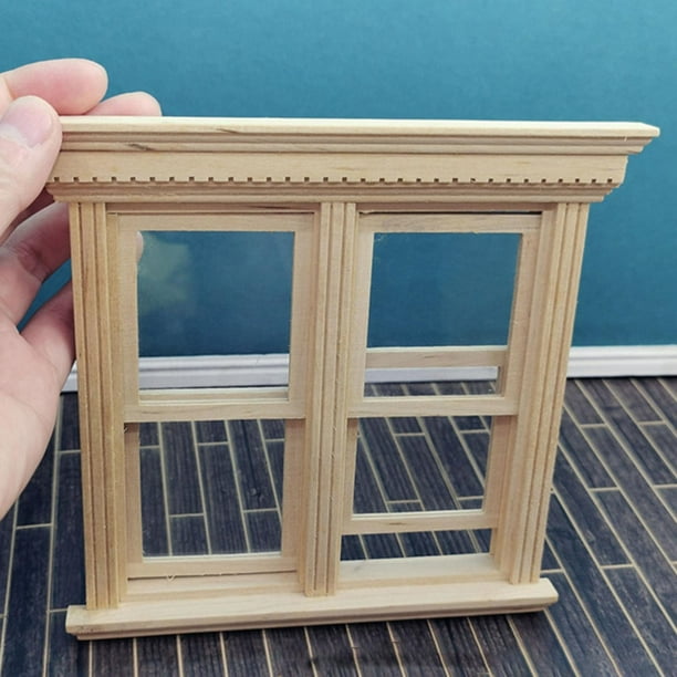 Mini Ventana Arqueada De Madera Para Casa De Muñecas – Accesorio 1:12 De Simulación Para Decoración De Interiores Y Fotografía