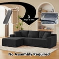 thumbnail image 5 of Cloud Sectional Couch,Modern Modular Sleeper Sectional Sofa with Deep Seat,Corduroy Boneless Couches with L-Shape Chaise for Living Room, Bedroom, Apartment (Black, Left Facing Chaise), 5 of 7