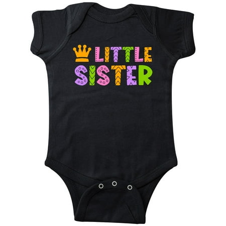 

Inktastic Baby Little Sister with Crown Gift Baby Girl Bodysuit