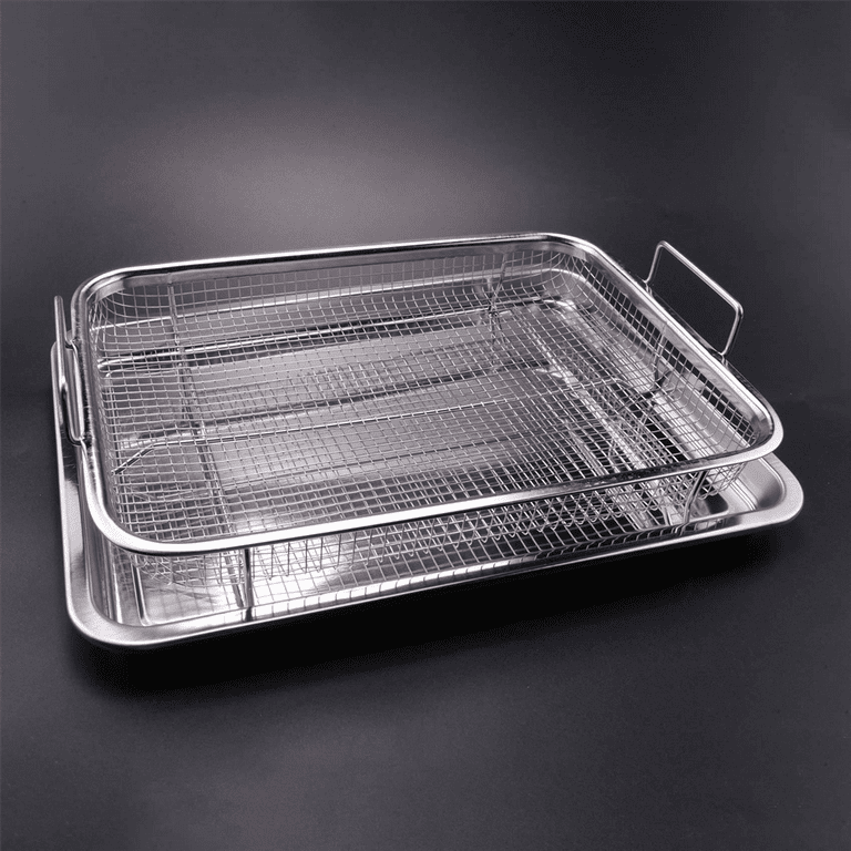 Basket for Oven,Stainless Steel Crisper Tray and , Deluxe Air Fry in Your  Oven, 2-Piece Set, for the Grill 