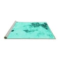 thumbnail image 2 of Ahgly Company Machine Washable Indoor Square Abstract Turquoise Blue Modern Area Rugs, 6' Square, 2 of 4