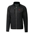 thumbnail image 2 of Men's Cutter & Buck Heather Charcoal Ole Miss Rebels Mainsail Sweater-Knit Full-Zip Jacket, 2 of 3