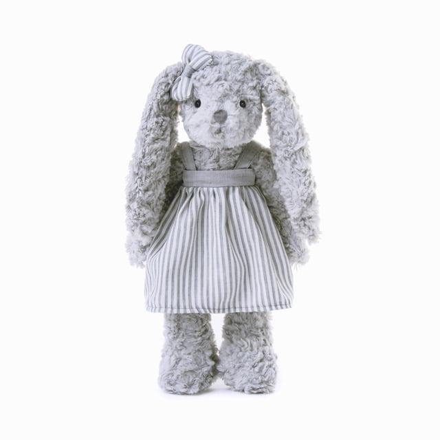 Vestido de peluche a rayas con forma de conejito de peluche con dibujos animados, 30 cm