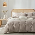 thumbnail image 1 of ZOVAN Duvet Cover Set 100% Washed Cotton Super Soft Breathable ( Khaki, Full), 1 of 7