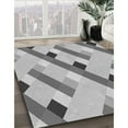thumbnail image 3 of Ahgly Company Machine Washable Indoor Square Transitional Platinum Silver Gray Area Rugs, 8' Square, 3 of 7